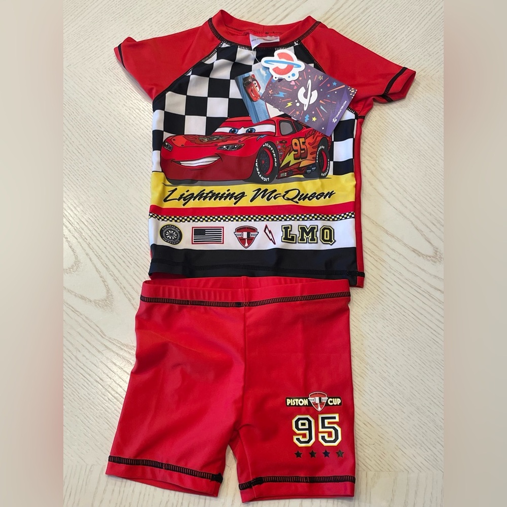 Disney Cars Red Swim Trunks Set
